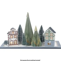 Magnet-Falt-Tannen, Design 5, Ø8,5cm, 12,5cm hoch, 180g/m², inkl. Tannenspitzen, 3 Stück