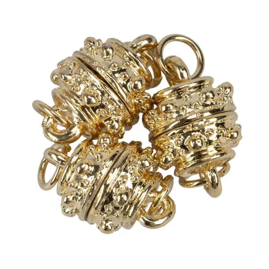 Magnet-Verschlüsse, Design 2, Ø10mm, goldfarben, 3 Stück