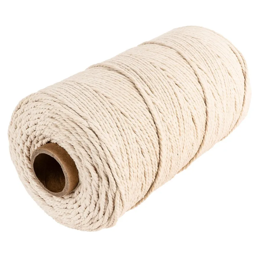 Makramee-Garn, Ø 3mm, 250m, auf Rolle, naturweiß