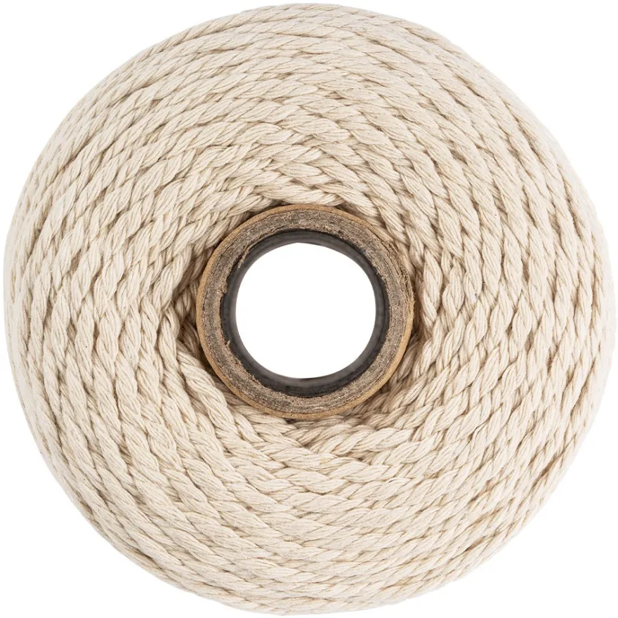 Makramee-Garn, Ø 3mm, 250m, auf Rolle, naturweiß