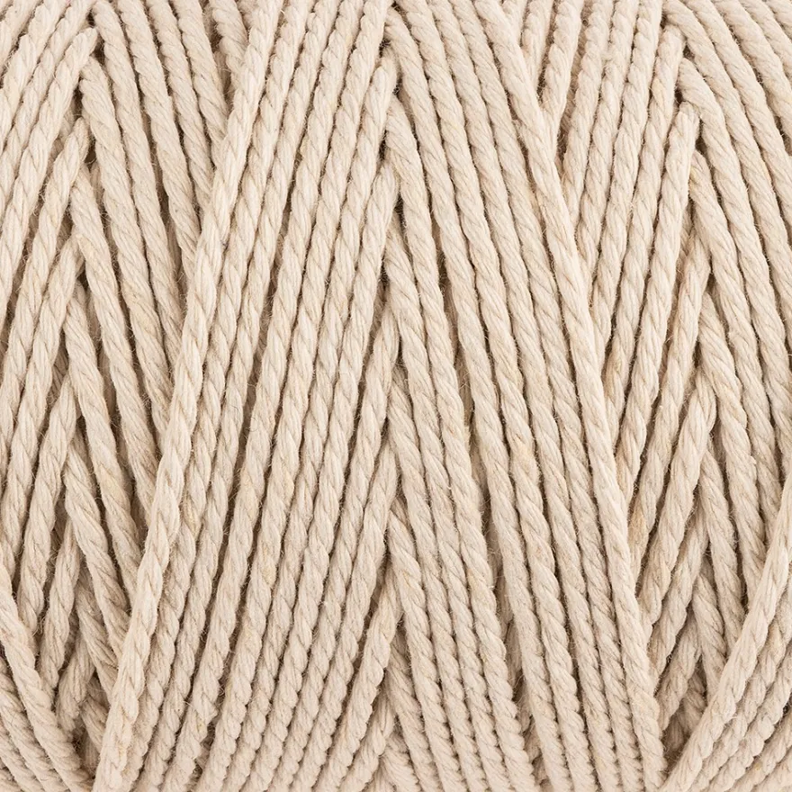 Makramee-Garn, Ø 3mm, 250m, auf Rolle, naturweiß