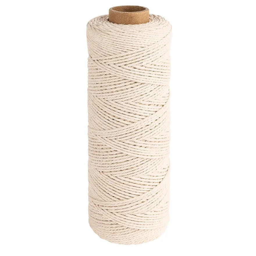Makramee-Garn, Ø 2mm, 200m, auf Rolle, naturweiß