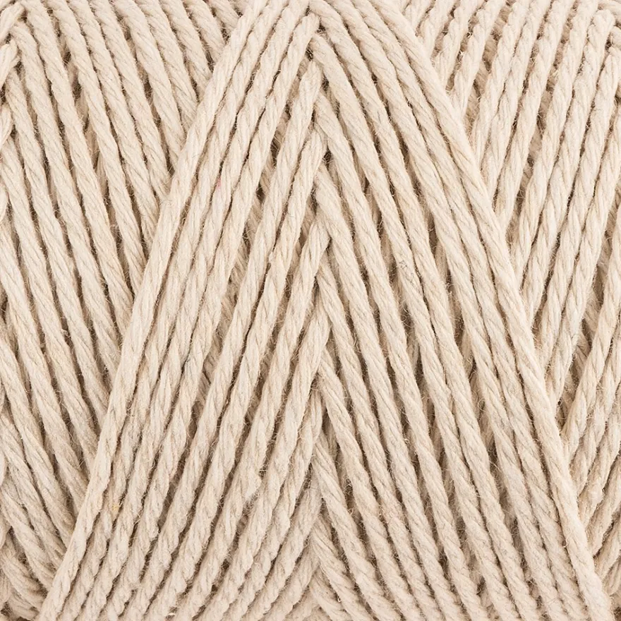 Makramee-Garn, Ø 2mm, 200m, auf Rolle, naturweiß