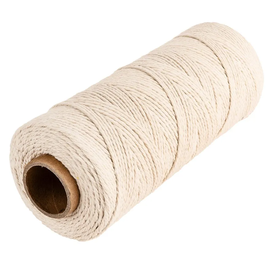 Makramee-Garn, Ø 2mm, 200m, auf Rolle, naturweiß
