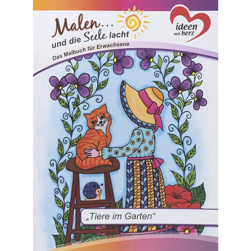 Malbuch: Malen... und die Seele lacht "Tiere im Garten", DIN A4, 10 Seiten
