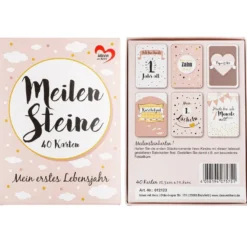 Meilensteinkarten, 10,5cm x 14,8cm, rosa, 40 Karten