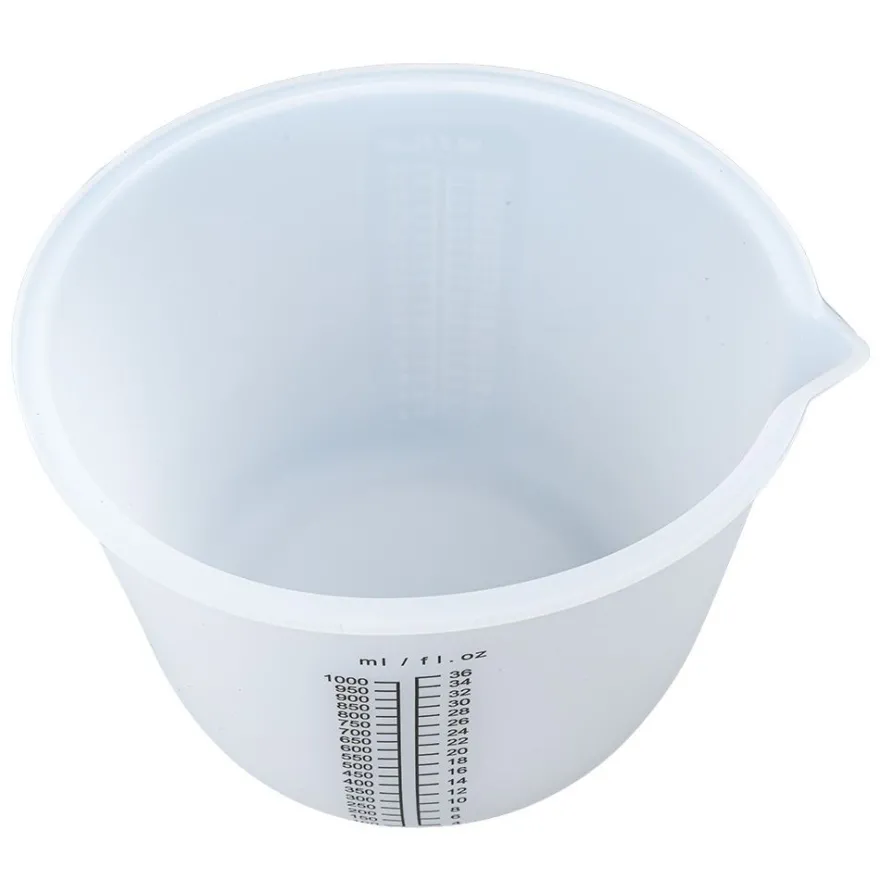 Messbecher, Silikon, 1000ml, versch. Maßeinheiten, weiß-transluzent, lebensmittelecht