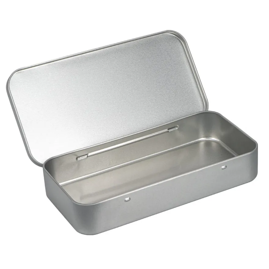 Metall-Boxen, 20,3cm x 10,3cm x 3,5cm, mit Scharnierdeckel, 3 Stück