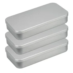 Metall-Boxen, 20,3cm x 10,3cm x 3,5cm, mit Scharnierdeckel, 3 Stück