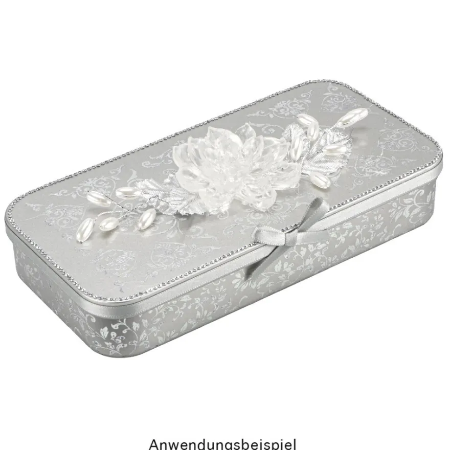 Metall-Boxen, 20,3cm x 10,3cm x 3,5cm, mit Scharnierdeckel, 3 Stück