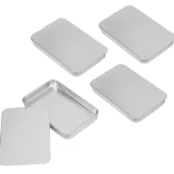 Metalldosen mit Schiebedeckel, 10cm x 6,5cm x 1,3cm, 4 Stück
