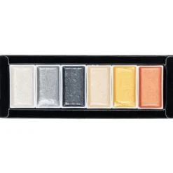 Metallic-Aquarellfarben, Sortierung 2, 6 verschiedene Farben