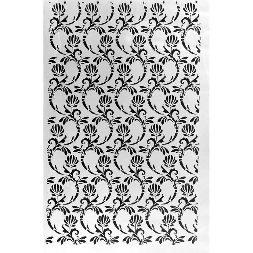 Metallic-Bügeltransfer, Hintergrund, Florale Ornamente, 25cm x 34cm, silber glänzend