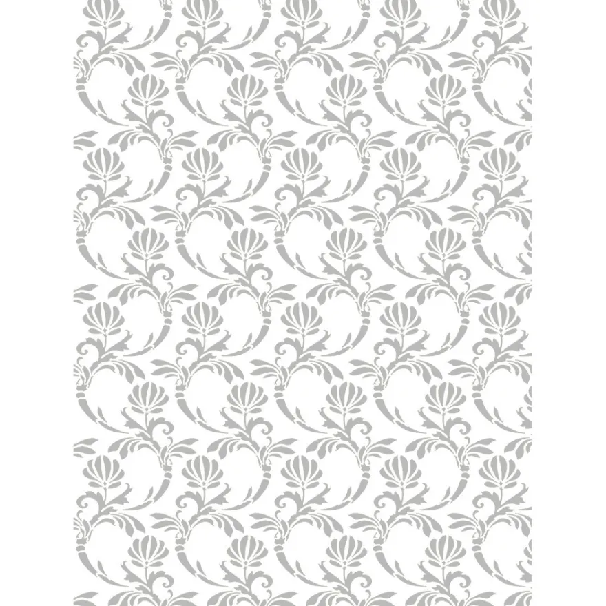Metallic-Bügeltransfer, Hintergrund, Florale Ornamente, 25cm x 34cm, silber glänzend