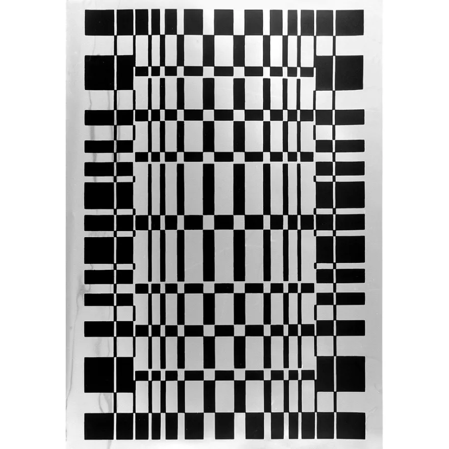 Metallic-Bügeltransfer, Hintergrund, Vierecke, 25cm x 34cm, silber glänzend