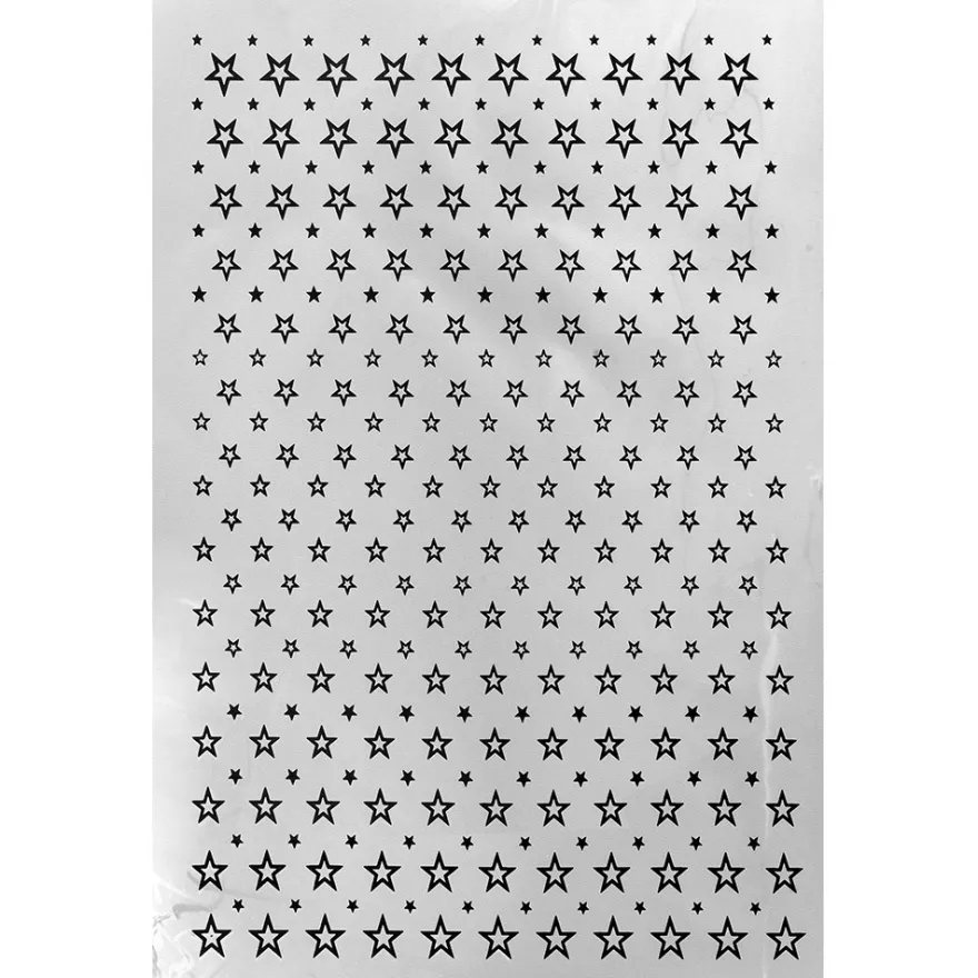 Metallic-Bügeltransfer, Hintergrund, Sterne, 25cm x 34cm, silber glänzend