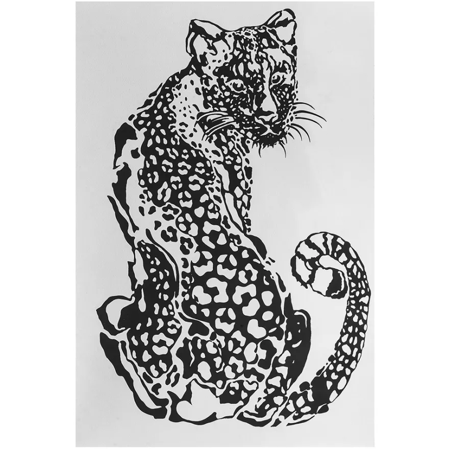 Metallic-Bügeltransfer, Leopard, DIN A4, silber glänzend