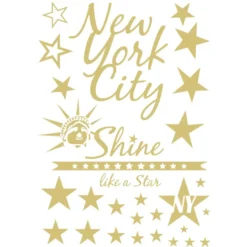 Metallic-Bügeltransfer, New York, DIN A4, gold glänzend