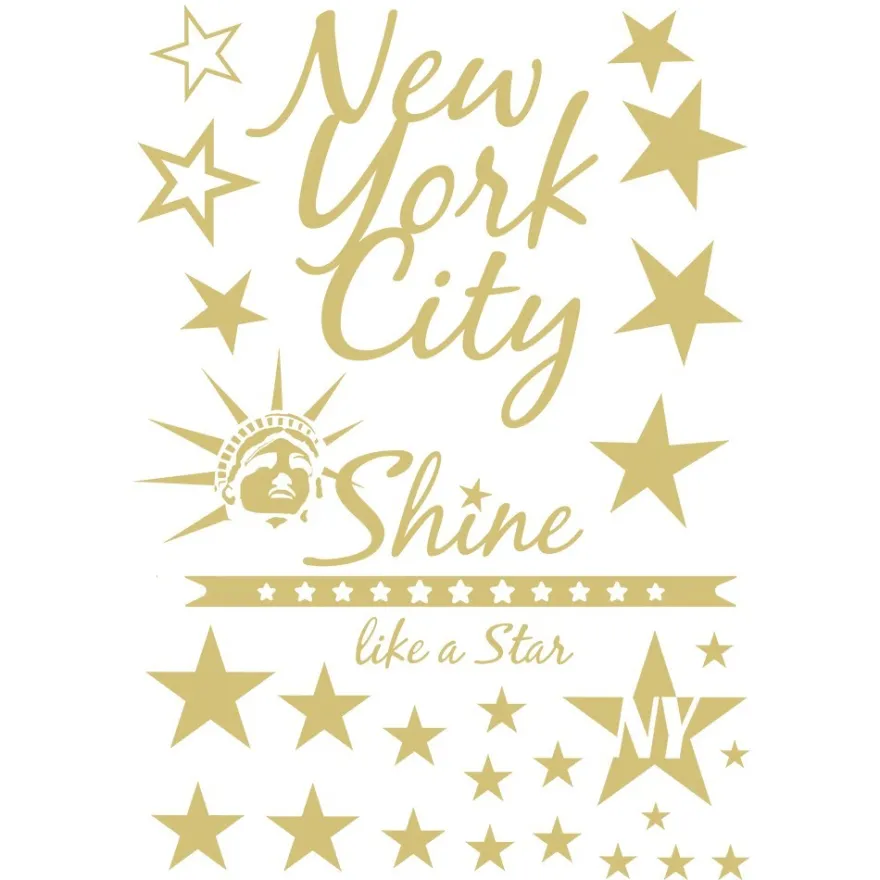 Metallic-Bügeltransfer, New York, DIN A4, gold glänzend