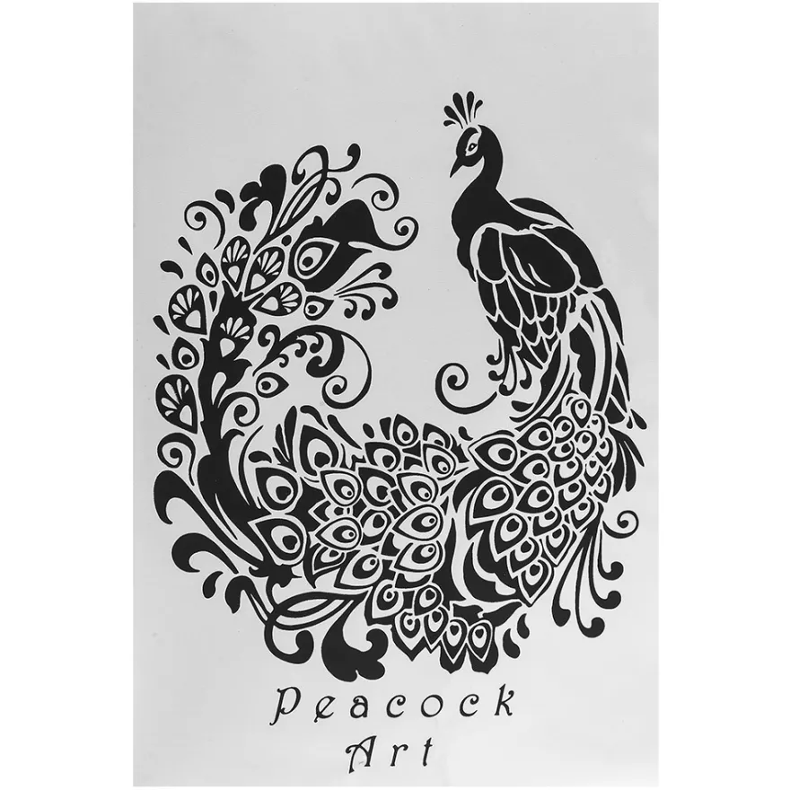 Metallic-Bügeltransfer, Pfau, DIN A4, silber glänzend