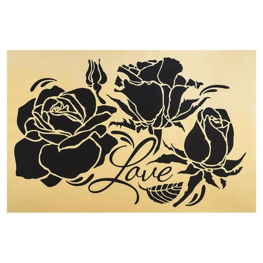 Metallic-Bügeltransfer, Rosen 5, DIN A4, gold glänzend