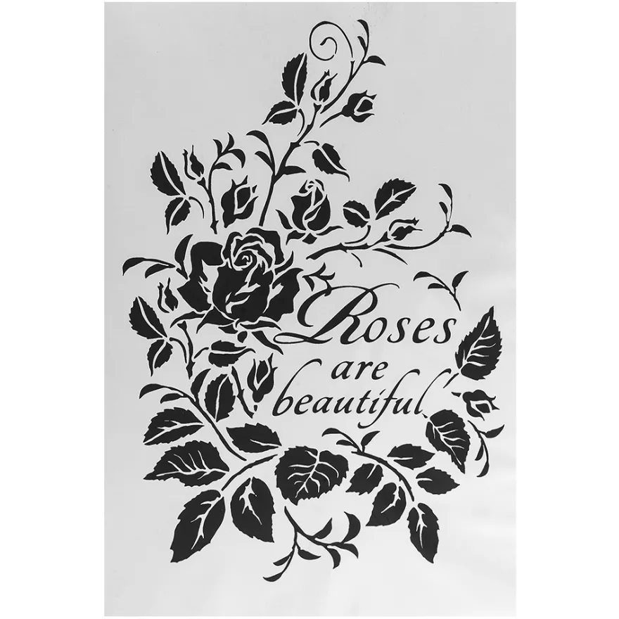 Metallic-Bügeltransfer, Rosen 1, DIN A4, silber glänzend