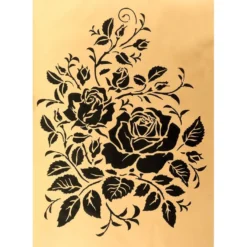 Metallic-Bügeltransfer, Rosen 2, DIN A4, gold glänzend