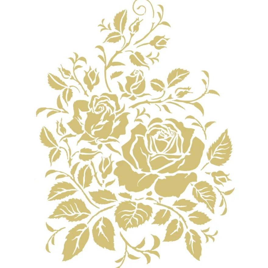 Metallic-Bügeltransfer, Rosen 2, DIN A4, gold glänzend