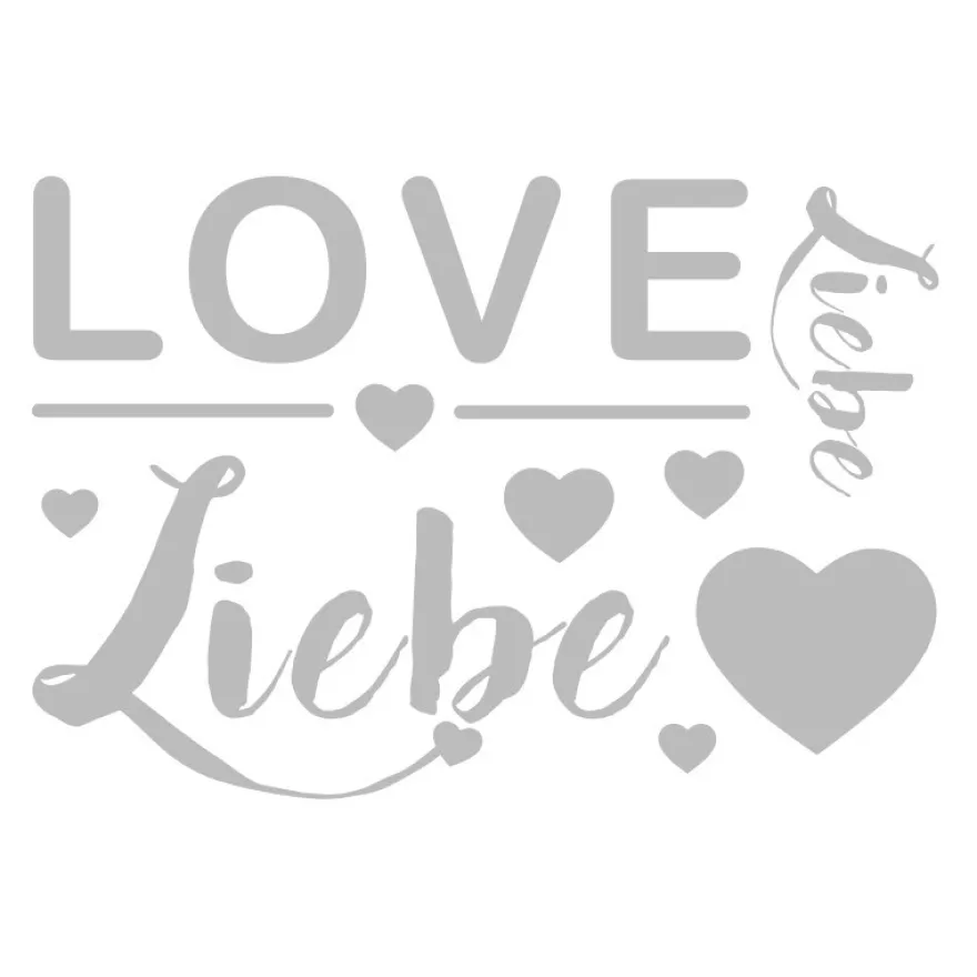 Metallic-Bügeltransfers, DIN A4, Liebe 2, silber