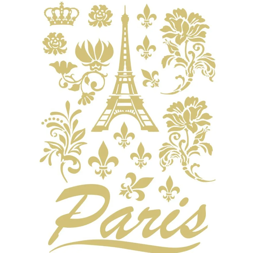 Metallic-Bügeltransfers, Paris, DIN A4, gold glänzend