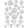 Metallic-Bügeltransfers, Rosen & Blätter, DIN A4, silber glänzend