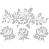 Metallic-Bügeltransfers, Rosen 6, DIN A4, silber glänzend