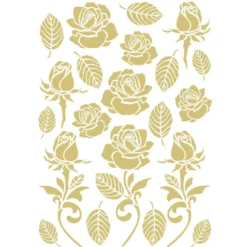 Metallic-Bügeltransfers, Rosen & Blätter, DIN A4, gold glänzend