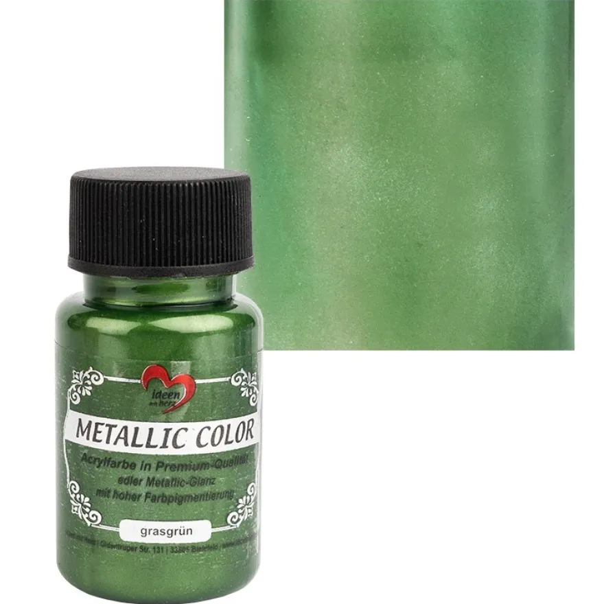 Metallic Color, grasgrün, 50ml
