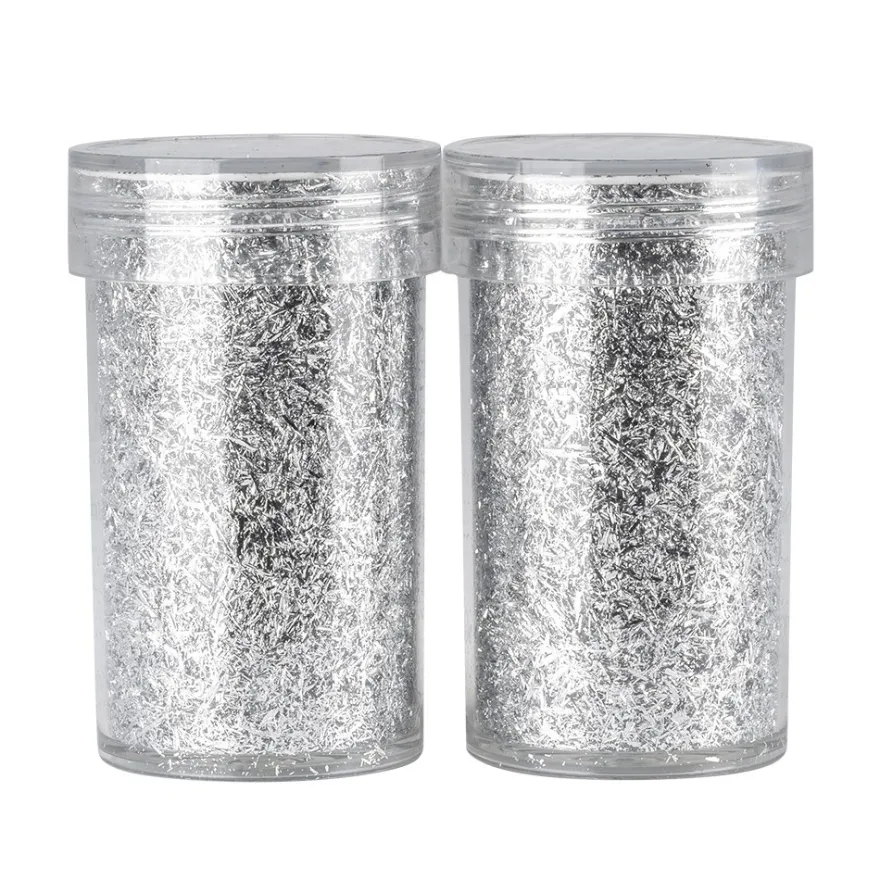 Metallic-Flakes, 2 Dosen mit je 3g, silber