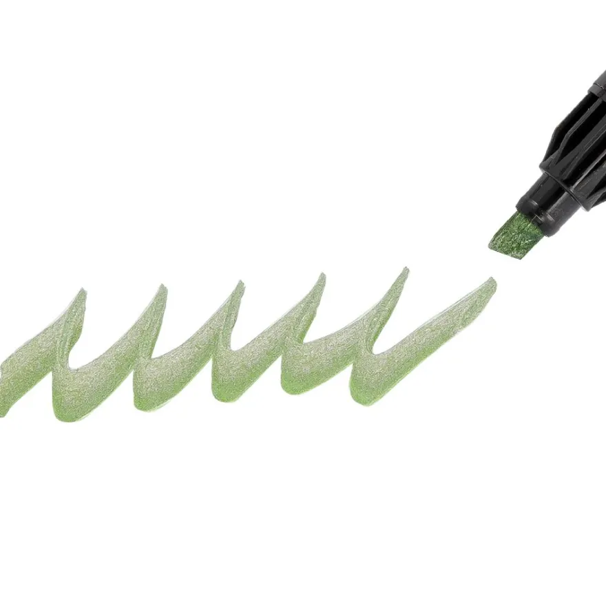 Metallic-Marker mit Keilspitze, brillante Farben mit metallischem Schimmer, 12 Stück