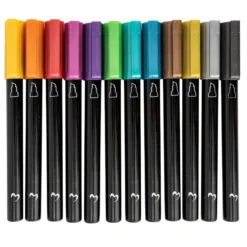 Metallic-Marker mit Keilspitze, brillante Farben mit metallischem Schimmer, 12 Stück