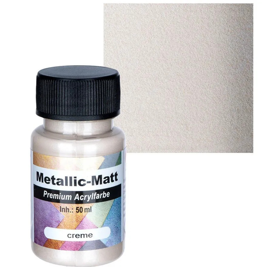 Metallic-Matt, Premium Acrylfarbe, creme, 50ml