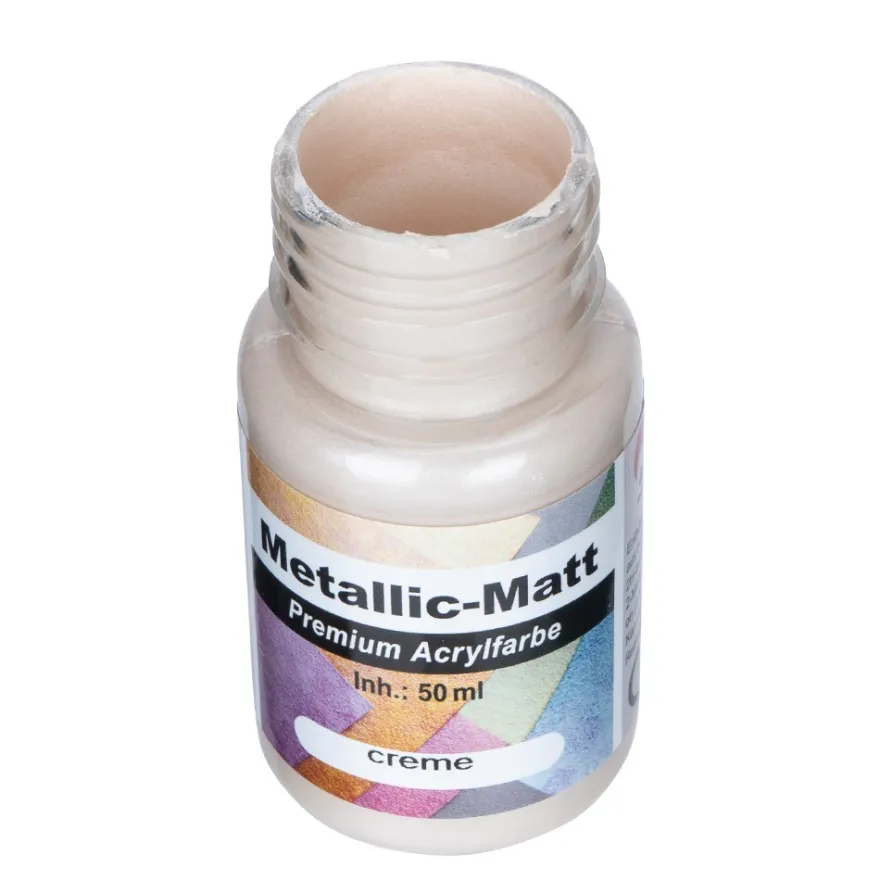 Metallic-Matt, Premium Acrylfarbe, creme, 50ml