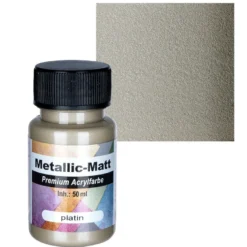 Metallic-Matt, Premium Acrylfarbe, platin, 50ml