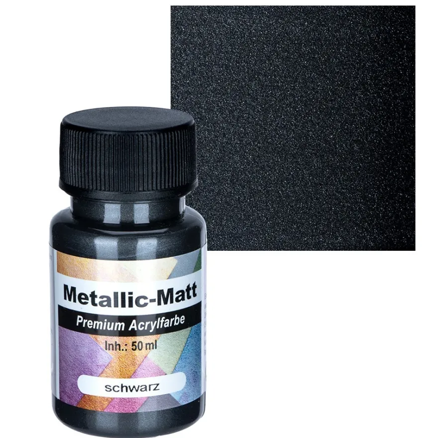 Metallic-Matt, Premium-Acrylfarbe, schwarz, 50 ml