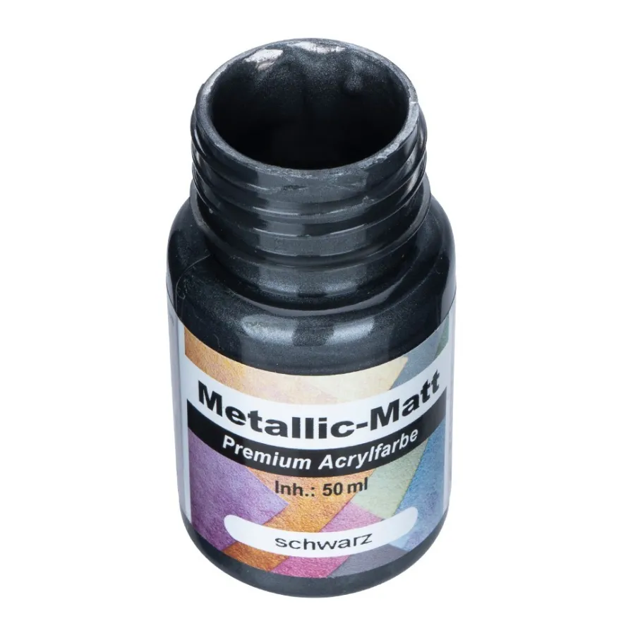 Metallic-Matt, Premium-Acrylfarbe, schwarz, 50 ml