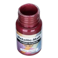 Metallic-Matt, Premium Acrylfarbe, helles Weinrot, 50ml