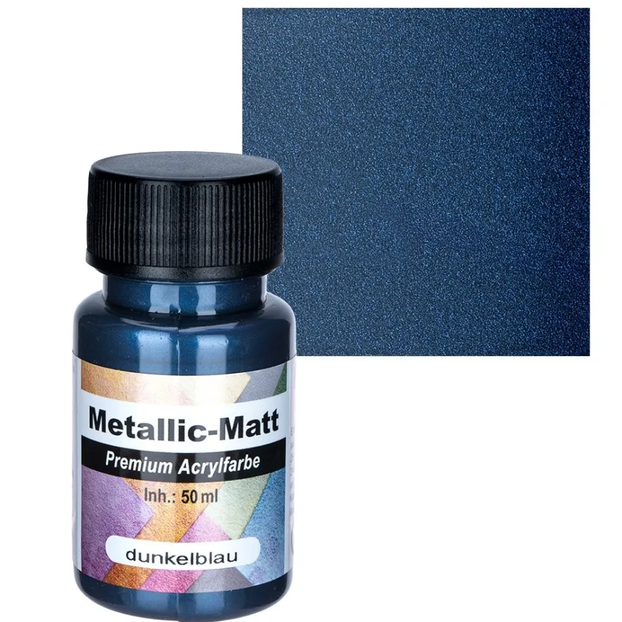 Metallic-Matt, Premium Acrylfarbe, dunkelblau, 50ml