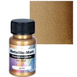 Metallic-Matt, Premium Acrylfarbe, gold, 50ml