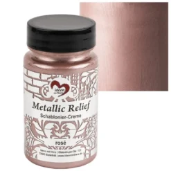 Metallic Relief, Schablonier-Creme, rosé, 90ml