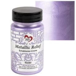 Metallic Relief, Schablonier-Creme, flieder, 90ml
