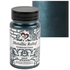Metallic Relief, Schablonier-Creme, petrol, 90ml