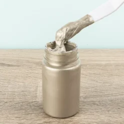 Metallic Relief, Schablonier-Creme, platin, 90ml