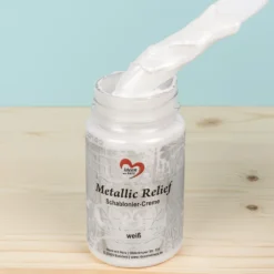 Metallic Relief, Schablonier-Creme, weiß, 90ml